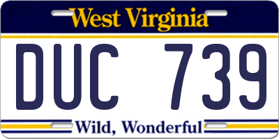 WV license plate DUC739