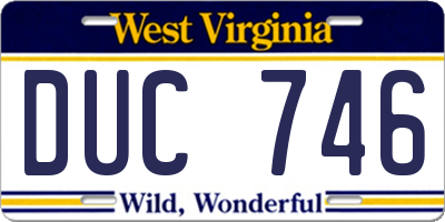 WV license plate DUC746