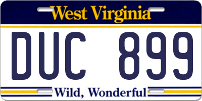 WV license plate DUC899