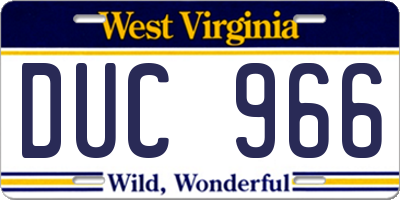 WV license plate DUC966