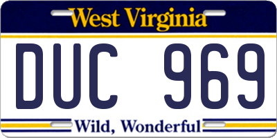 WV license plate DUC969