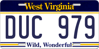 WV license plate DUC979