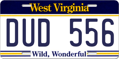WV license plate DUD556