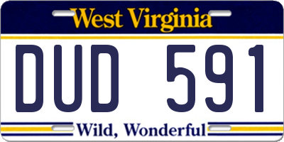 WV license plate DUD591