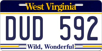 WV license plate DUD592