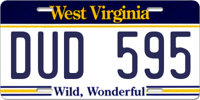 WV license plate DUD595