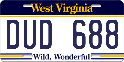 WV license plate DUD688