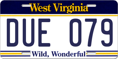 WV license plate DUE079