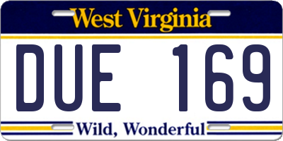 WV license plate DUE169