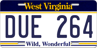 WV license plate DUE264