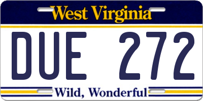 WV license plate DUE272