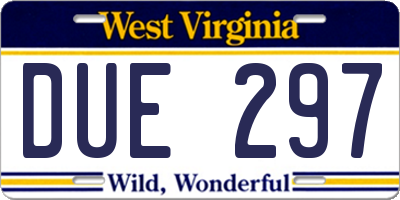 WV license plate DUE297