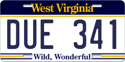 WV license plate DUE341