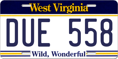 WV license plate DUE558