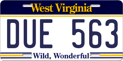 WV license plate DUE563