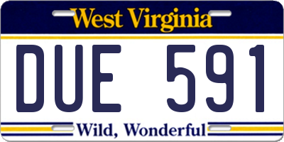 WV license plate DUE591