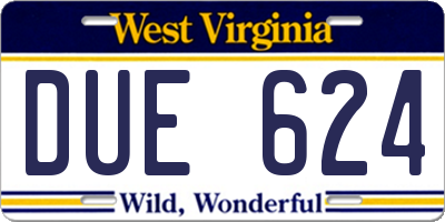 WV license plate DUE624