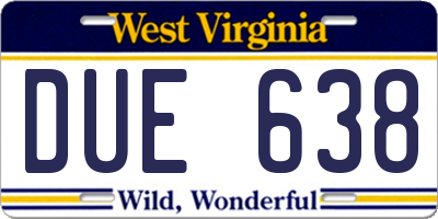 WV license plate DUE638