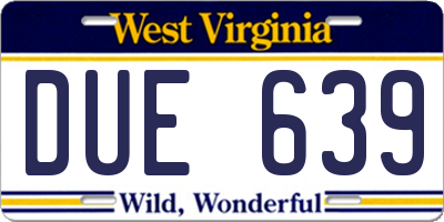 WV license plate DUE639