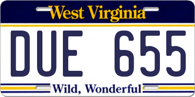 WV license plate DUE655