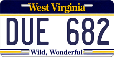 WV license plate DUE682