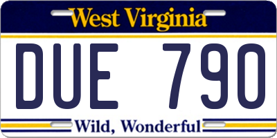 WV license plate DUE790