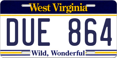 WV license plate DUE864