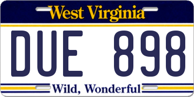 WV license plate DUE898