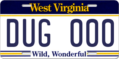 WV license plate DUG000