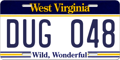 WV license plate DUG048
