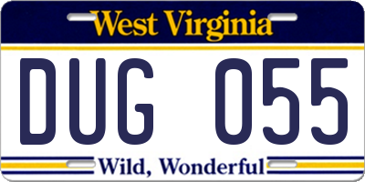 WV license plate DUG055