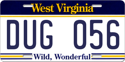 WV license plate DUG056