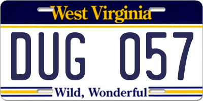 WV license plate DUG057