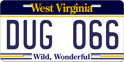 WV license plate DUG066