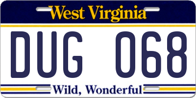 WV license plate DUG068