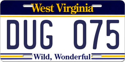 WV license plate DUG075