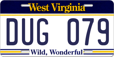 WV license plate DUG079