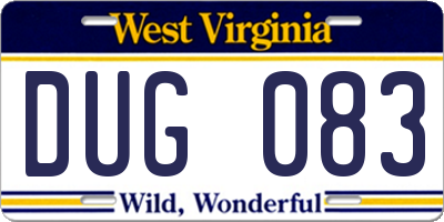 WV license plate DUG083