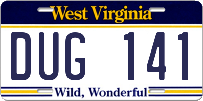 WV license plate DUG141