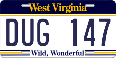 WV license plate DUG147