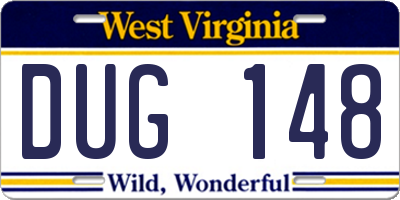 WV license plate DUG148