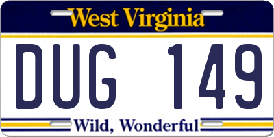WV license plate DUG149