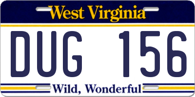 WV license plate DUG156