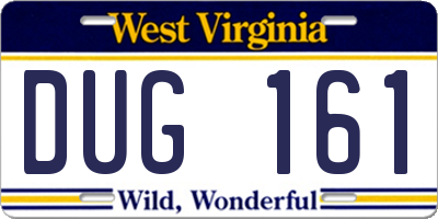 WV license plate DUG161