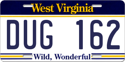WV license plate DUG162