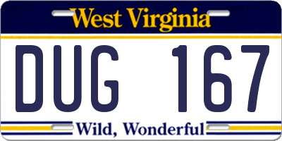 WV license plate DUG167