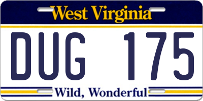 WV license plate DUG175