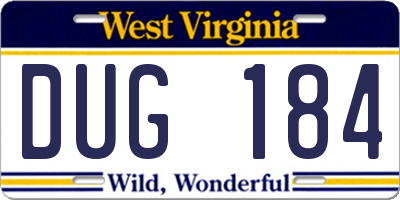 WV license plate DUG184
