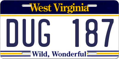WV license plate DUG187