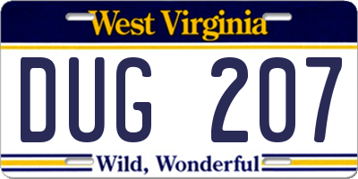 WV license plate DUG207